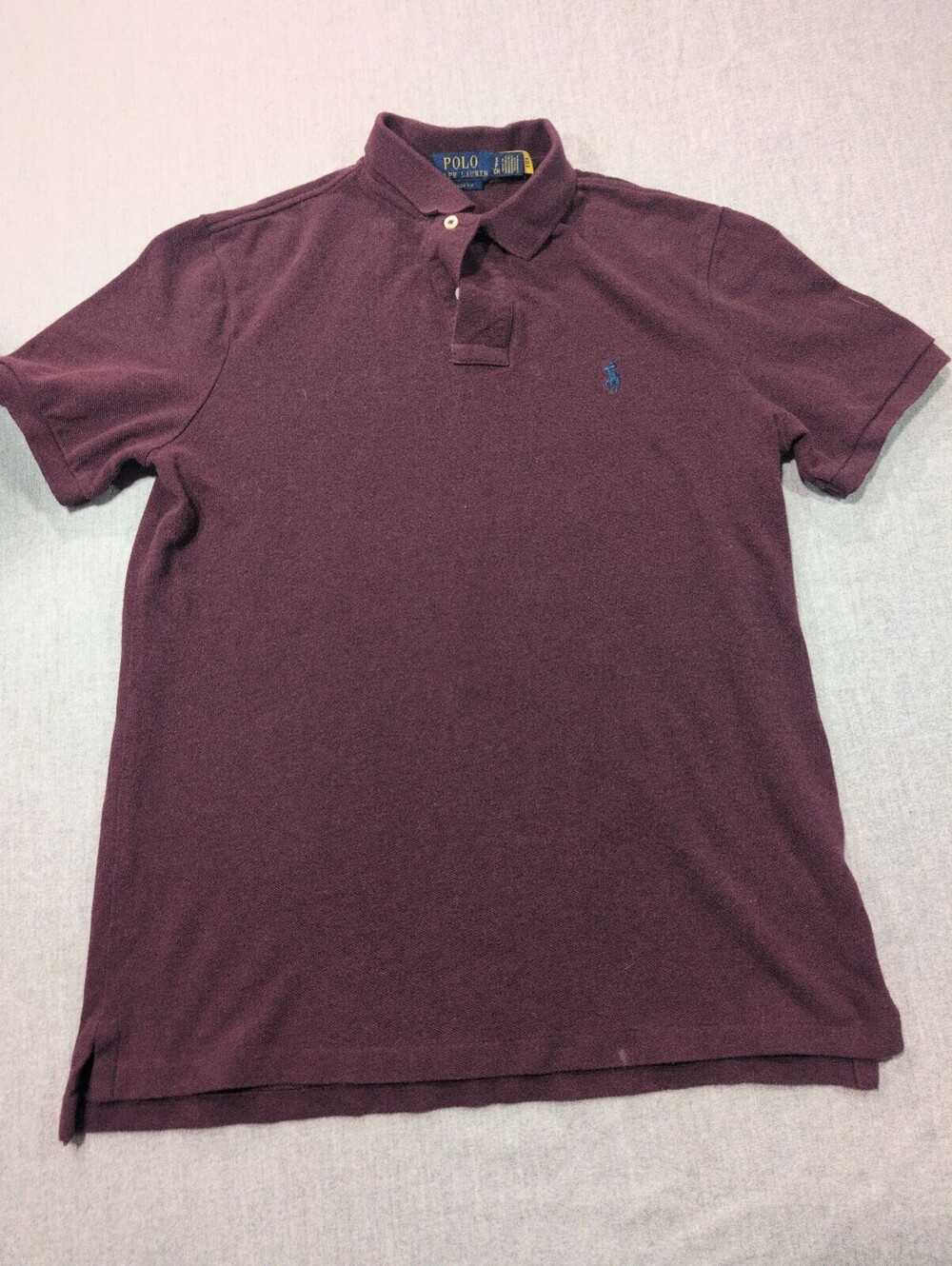 Polo Ralph Lauren Classic Fit Polo Shirt Burgundy Blue Pony Size SP CH